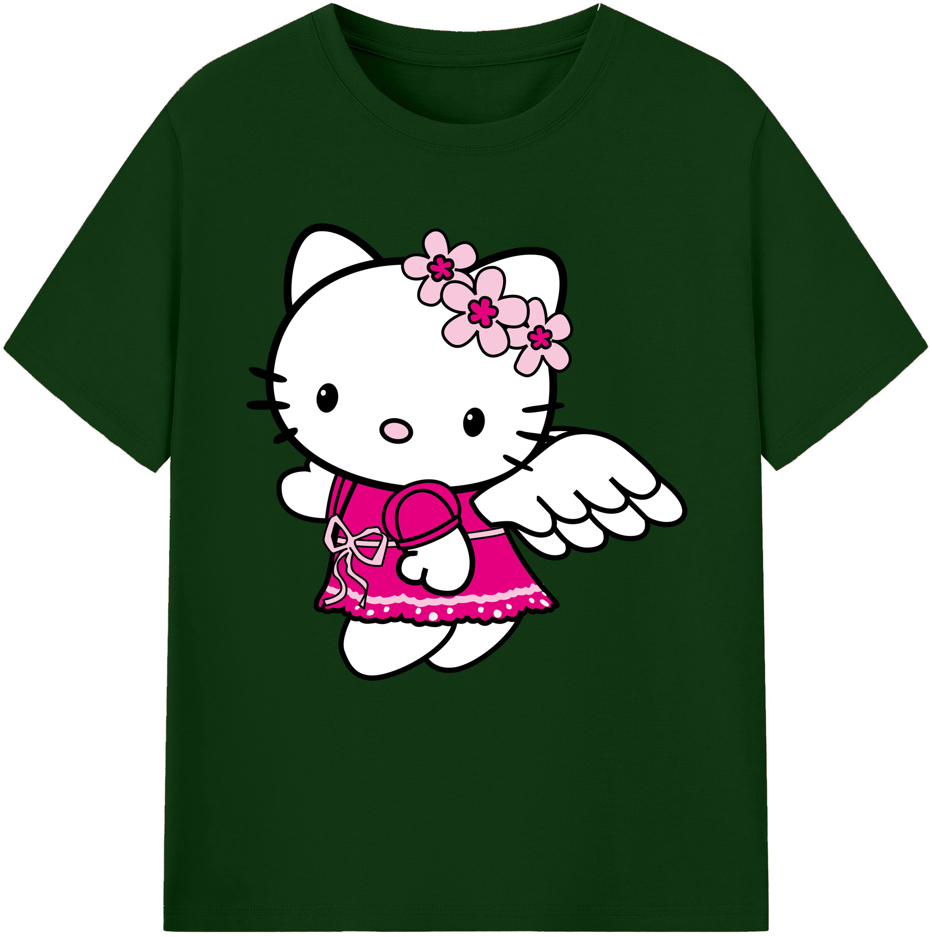 （画像用） Hello Kitty ハローキティ 綿100％半袖Tシャツ（フロントプリント）